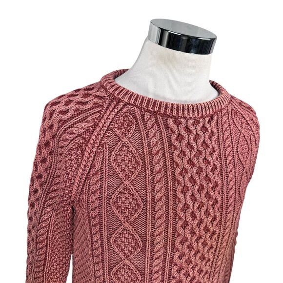 LL Bean Signature Fisherman Tunic Side Zip Sweater Women’s Small Burnt Rose Pink - Picture 2 of 11